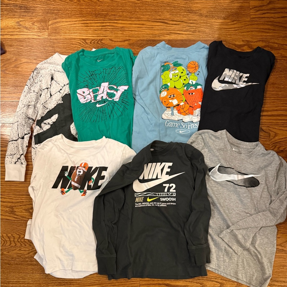 Nike Kids Long Sleeve Tees bundle- all size 7